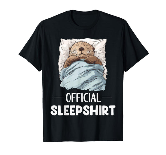 Official Sleepshirt Sleeping Sea Otter Animal Lovers Pajama T-Shirt