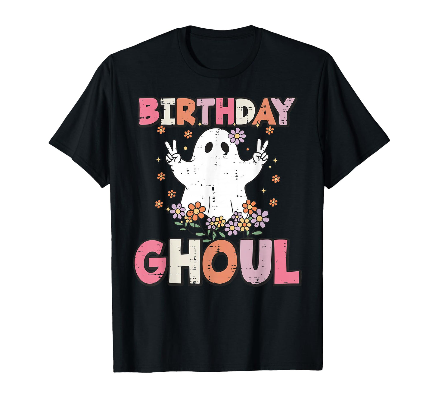 Halloween Birthday Ghoul Ghost Retro Costume Women Girls Kid T-Shirt
