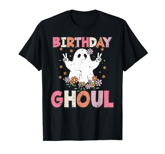 Halloween Birthday Ghoul Ghost Retro Costume Women Girls Kid T-Shirt
