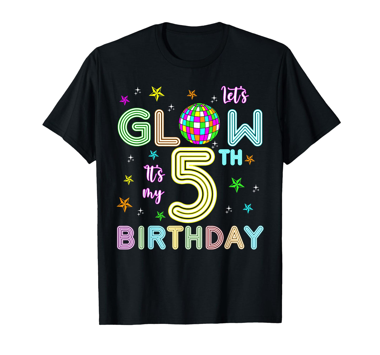It's My 5th Birthday Glowing 80s 5 Year Old T-Shirt