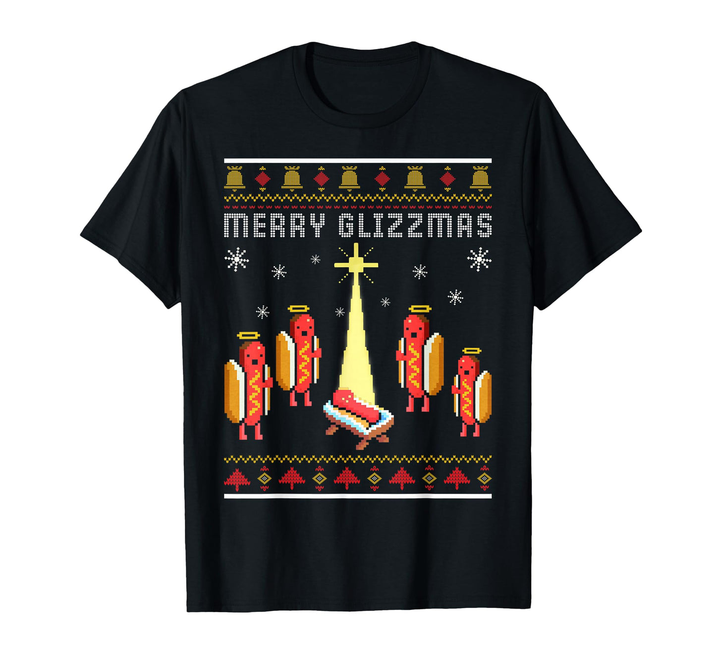 Merry Glizzmas Hot Dog Funny Ugly Christmas Sweaters T-Shirt