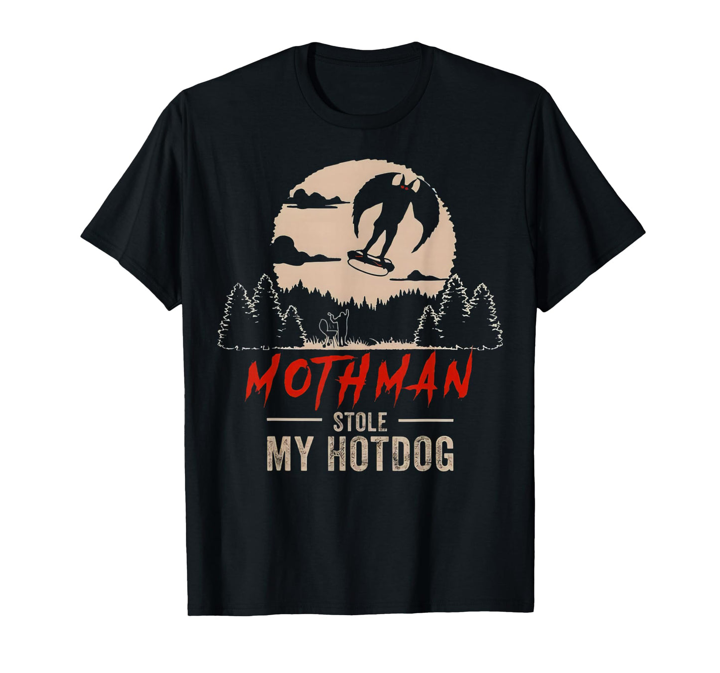 Mothman Stole My Hotdog Funny Cryptid T-Shirt