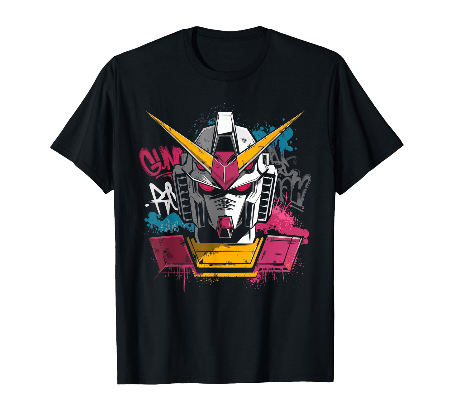 Mecha Tshirt Japanese Mecha Robot Head Anime Art Ukiyo-E T-Shirt