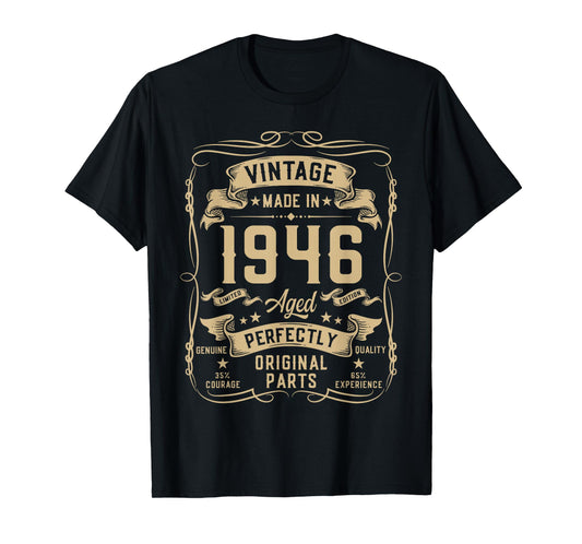 Vintage 1946 79yr 79th Birthday Gifts for Men 79 Years Old T-Shirt