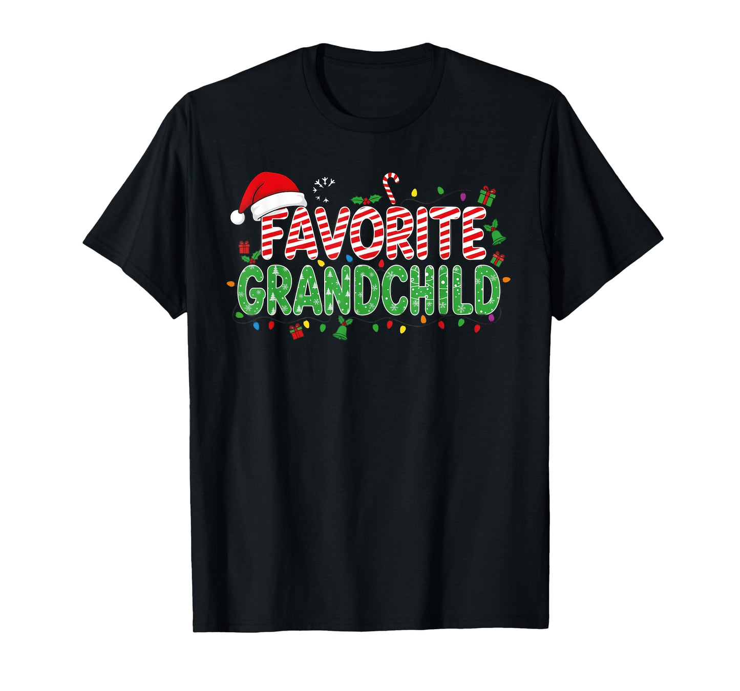 Favorite Grandchild Xmas Santa Hat Christmas T-Shirt