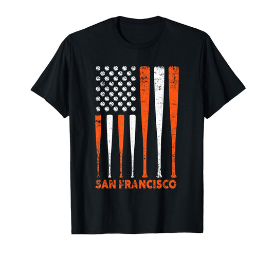San Francisco Flag Vintage Baseball Gift for Men Women Kids T-Shirt