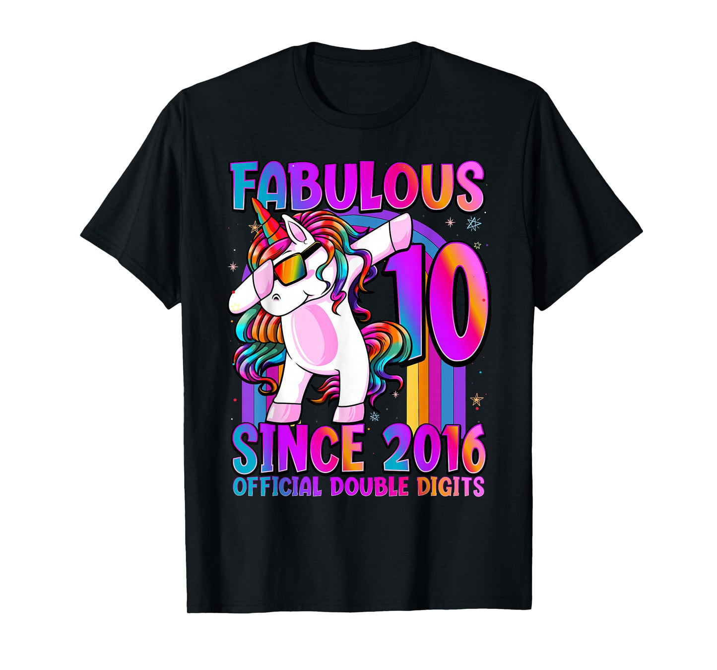 10 Year Old Girl Awesome Since 2016 Unicorn 10th Birthday T-Shirt