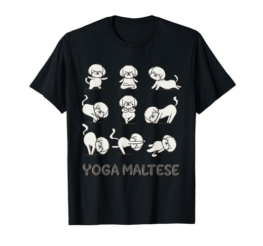 Maltese Yoga Shirt Maltese Yoga Pose Meditation T-Shirt