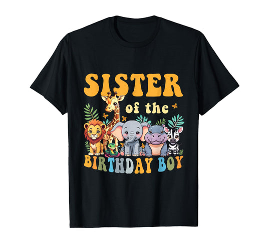 Sister of the Birthday Boy Kid Safari Jungle Animal Matching T-Shirt
