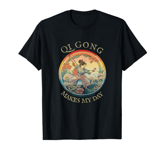 Women Qi Gong, Vintage historic Retro drawing, Harmony Flow T-Shirt