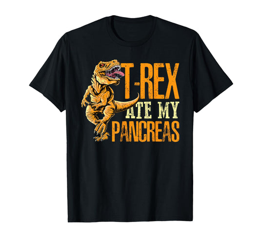 T Rex Ate My Pancreas Type 1 Diabetes Awareness Day Dinosaur T-Shirt