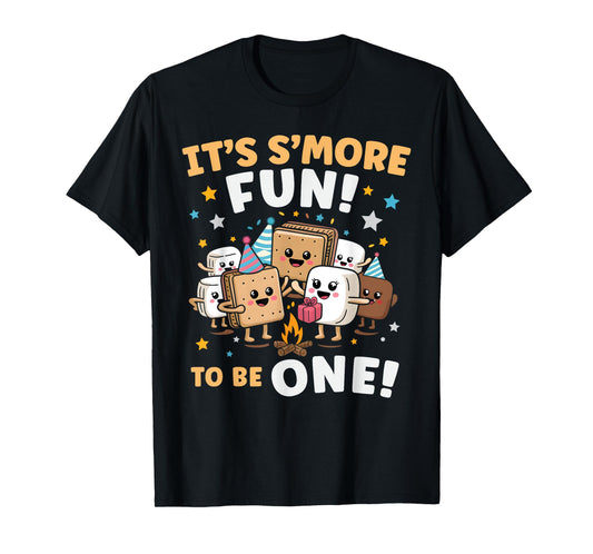Birthday Campfire Marshmallow It's S'more Fun Being One 1st T-Shirt