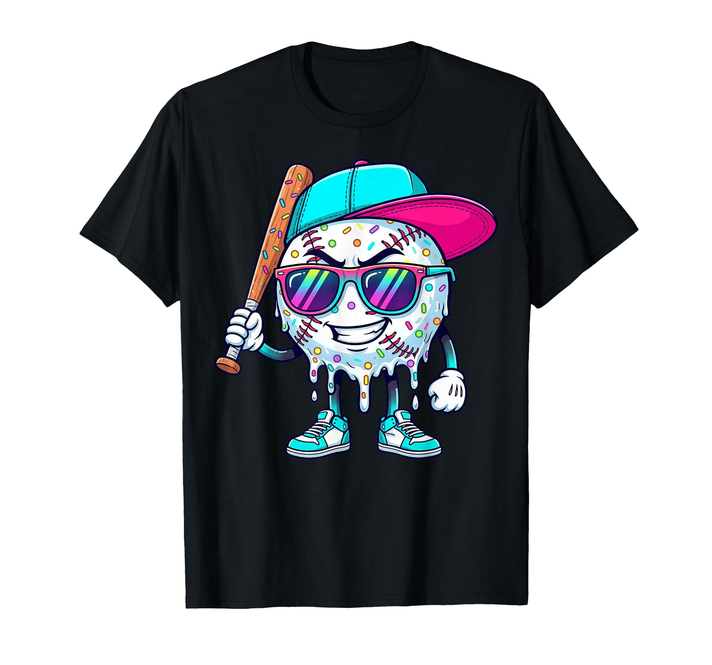 Youth Baseball Drip Ice Cream T-Shirt