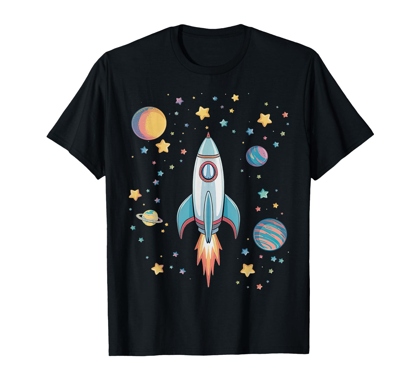 Funny Rocket Ship and Planets T-Shirt