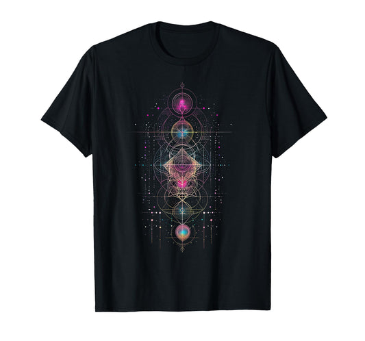 Sacred Geometry Metatron Cube Spiritual Yoga T-Shirt