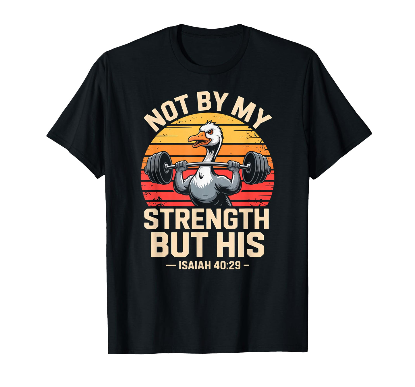 Not by My Strength But His Jesus Gym Silly Goose T-Shirt