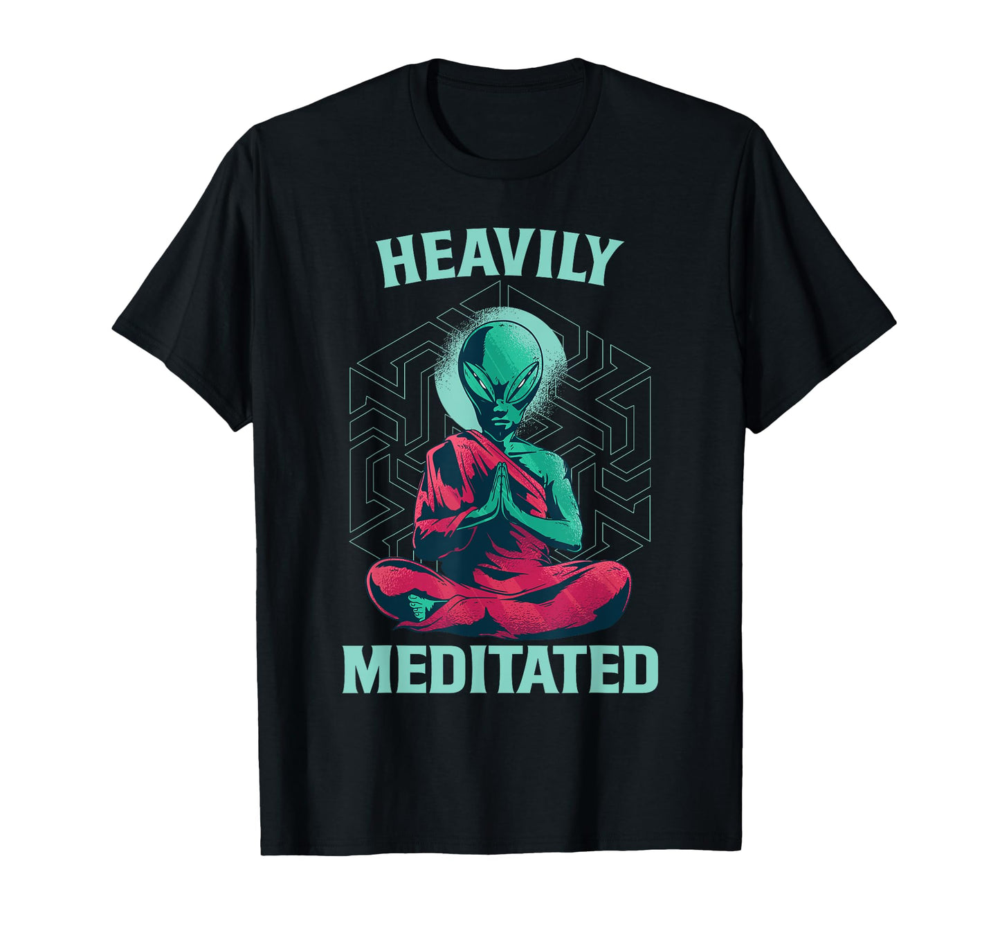 Heavily Meditated Alien Monk Funny Yoga Meditation T-Shirt