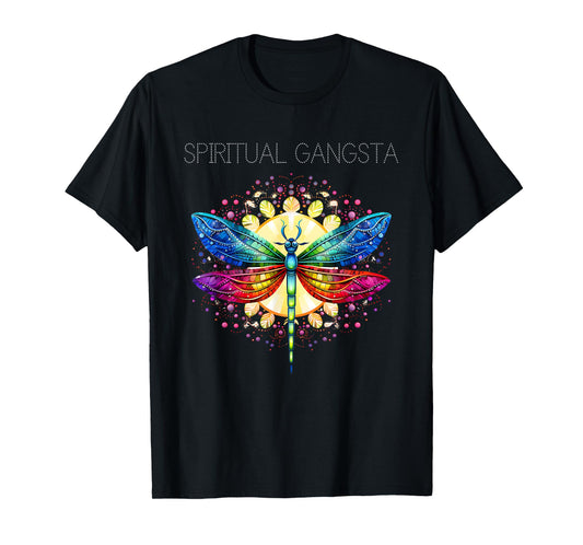 Spiritual Gangsta Dragonfly Yoga Meditation Mandala T-Shirt