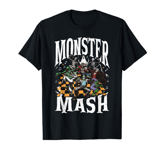 Monster Mash Retro Halloween Funny Monster Spooky Womens Men T-Shirt