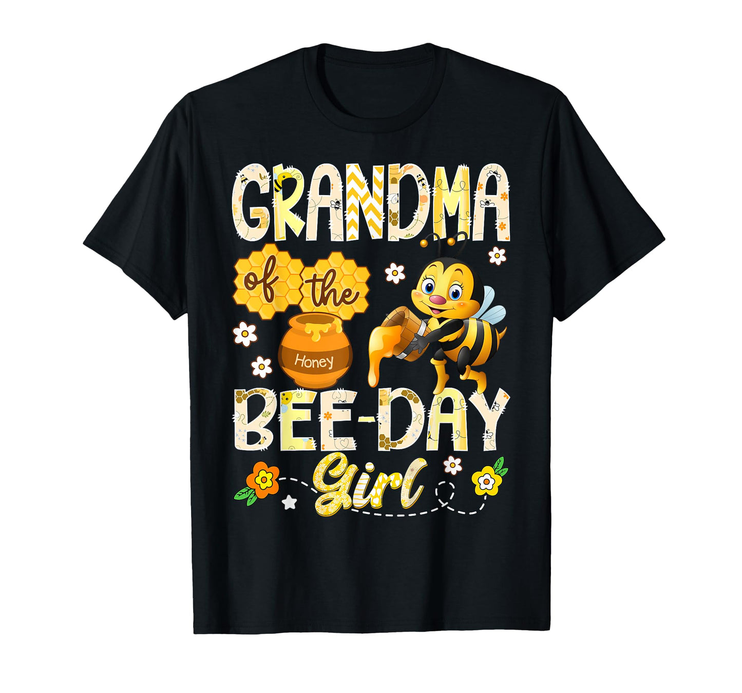 Grandma of The Bee-Day Girl Funny Bee Birthday Girl T-Shirt
