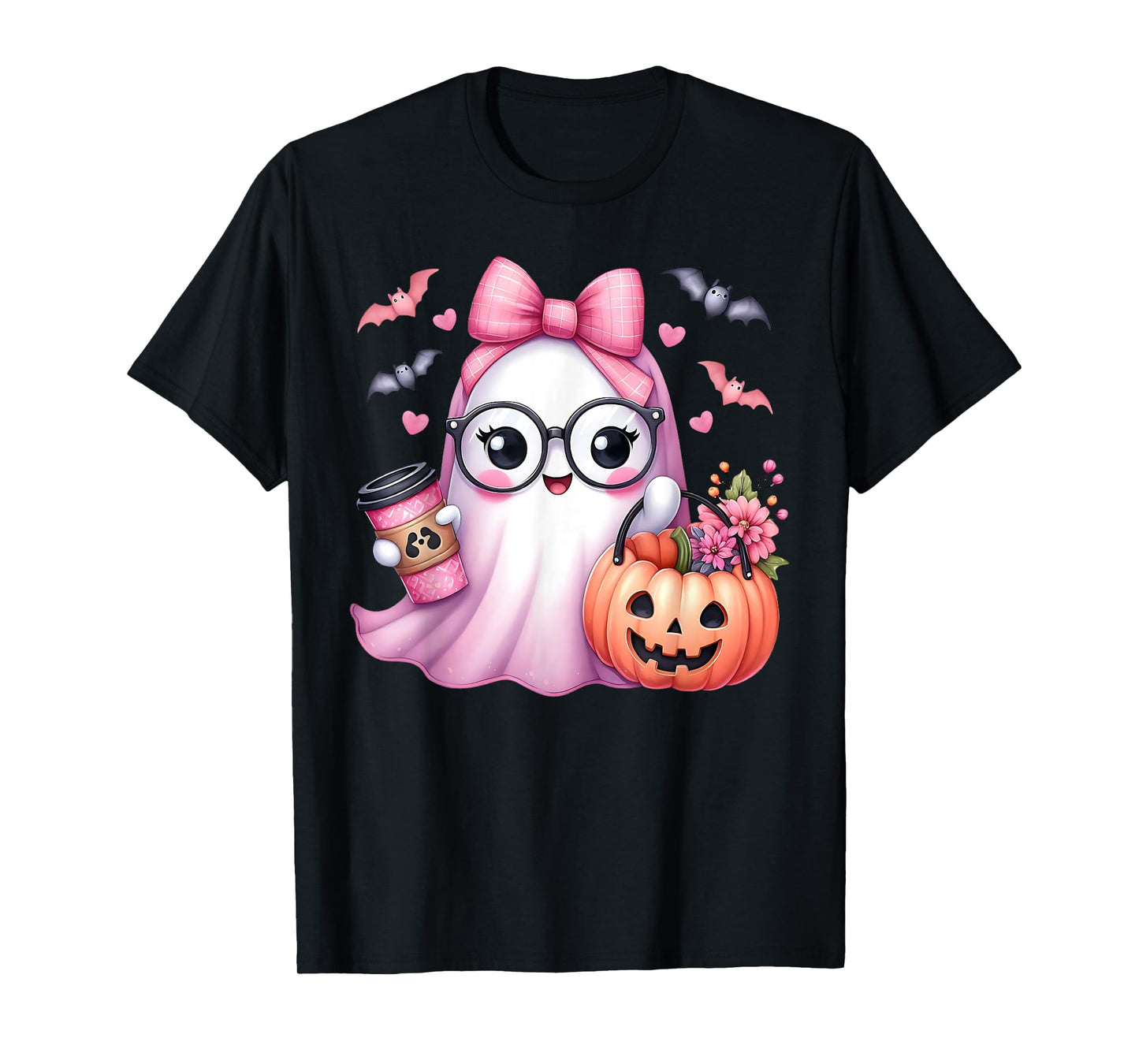 Cute Pink Ghost Boo Halloween Costume for Girl Kids Toddler T-Shirt