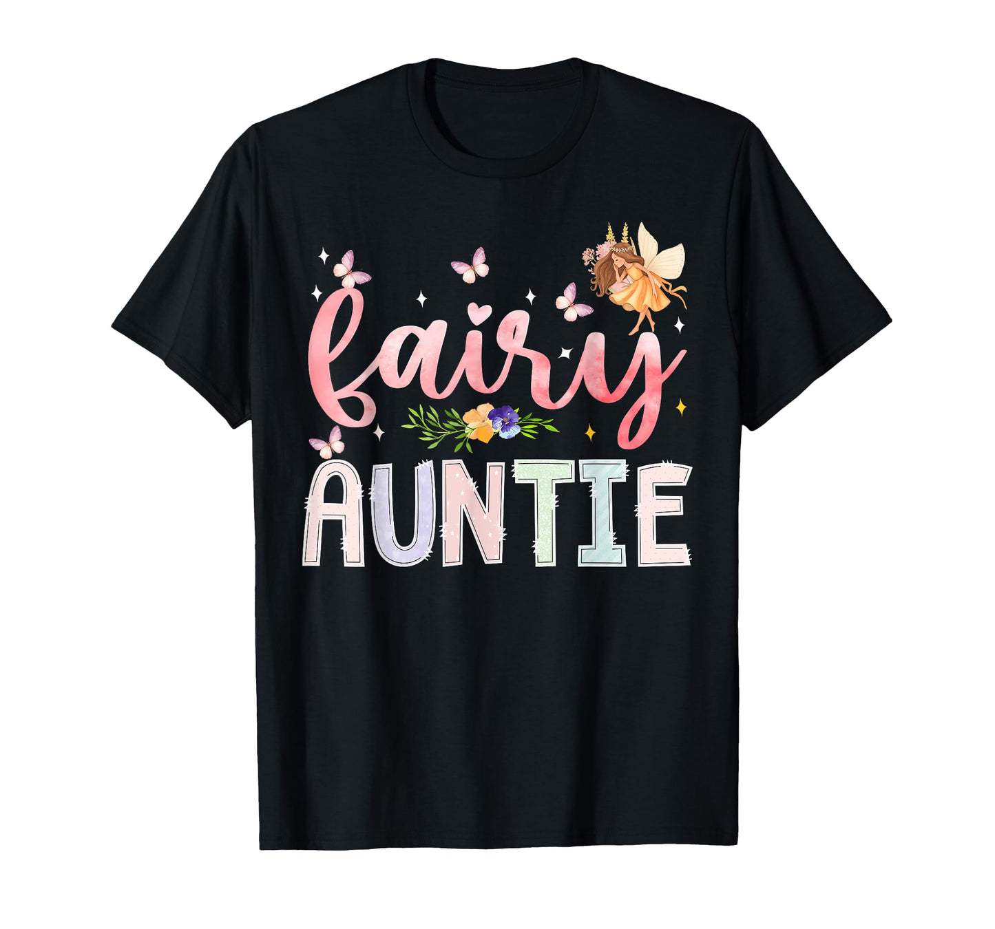 Fairy Auntie Magical Floral Birthday Girl Fairytale Family T-Shirt