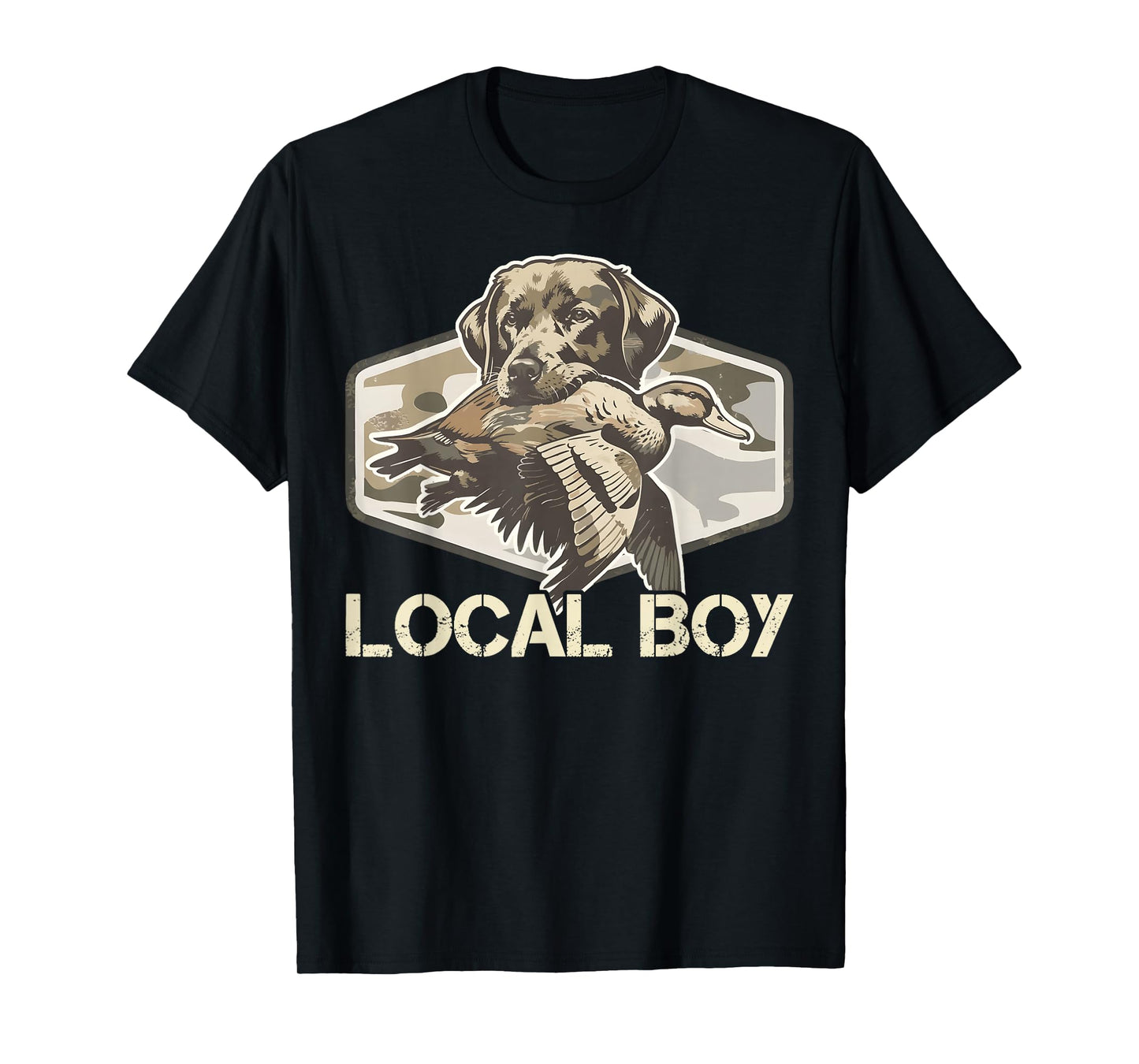 Camo Southern Local Boy Duck Hunting Black Lab Outdoor Men T-Shirt