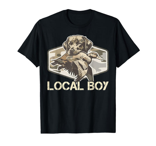 Camo Southern Local Boy Duck Hunting Black Lab Outdoor Men T-Shirt