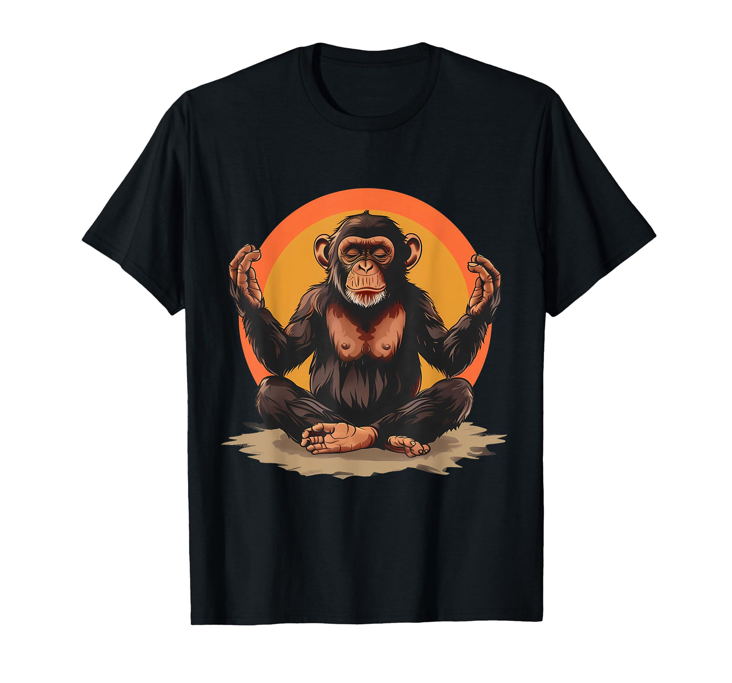 Meditation Monkey Spiritual Yoga Zen Buddha Hindu Buddhist T-Shirt