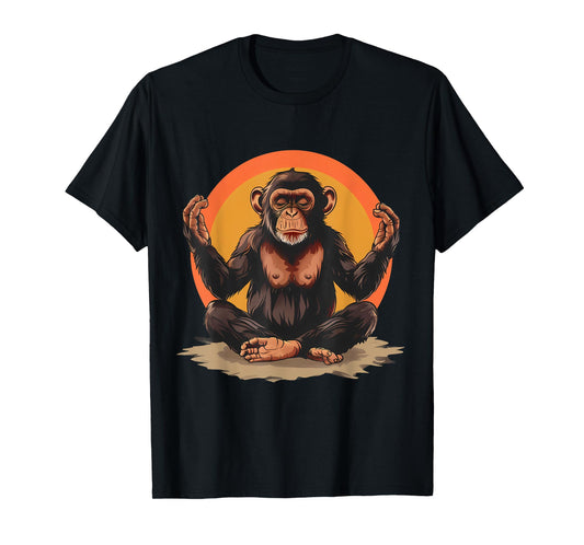 Meditation Monkey Spiritual Yoga Zen Buddha Hindu Buddhist T-Shirt