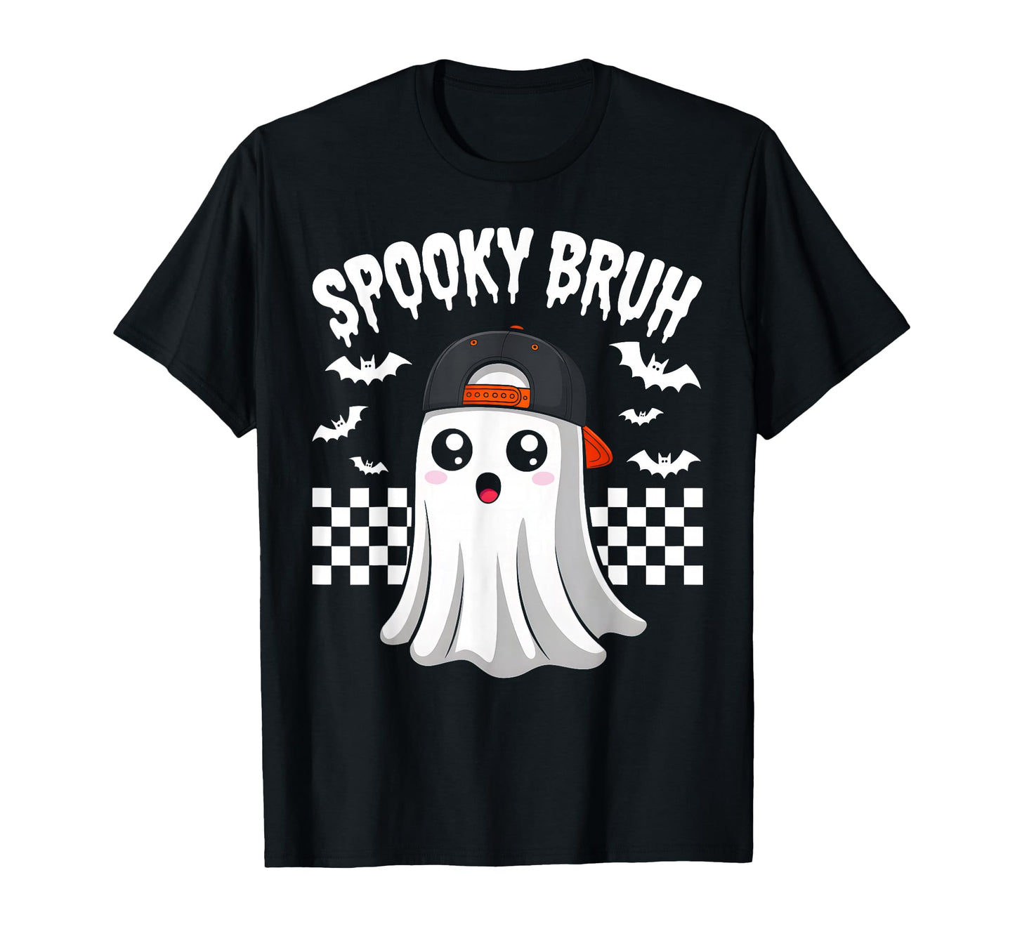 Spooky Bruh Funny Ghost Halloween Costume Boys Teens Kids T-Shirt