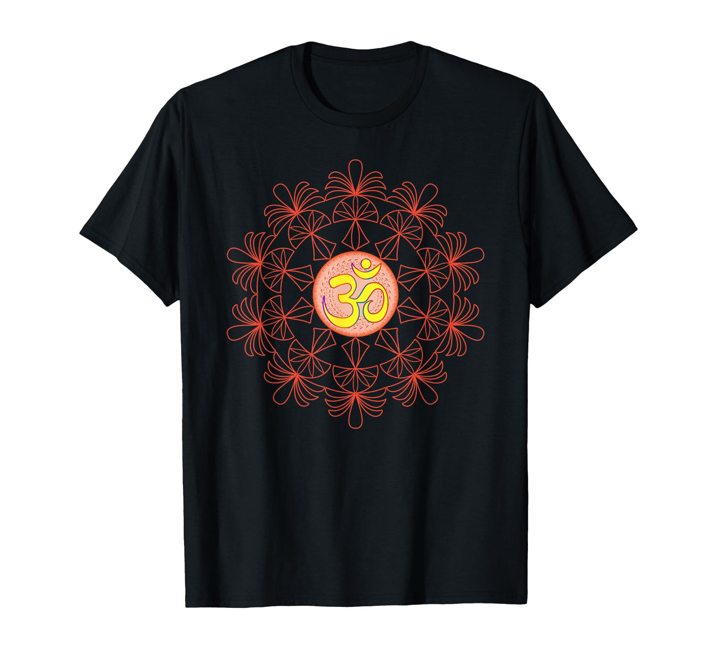 Om Aum Omkara Symbol Spiritual Yoga Meditation Lotus Mandala T-Shirt