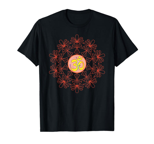Om Aum Omkara Symbol Spiritual Yoga Meditation Lotus Mandala T-Shirt