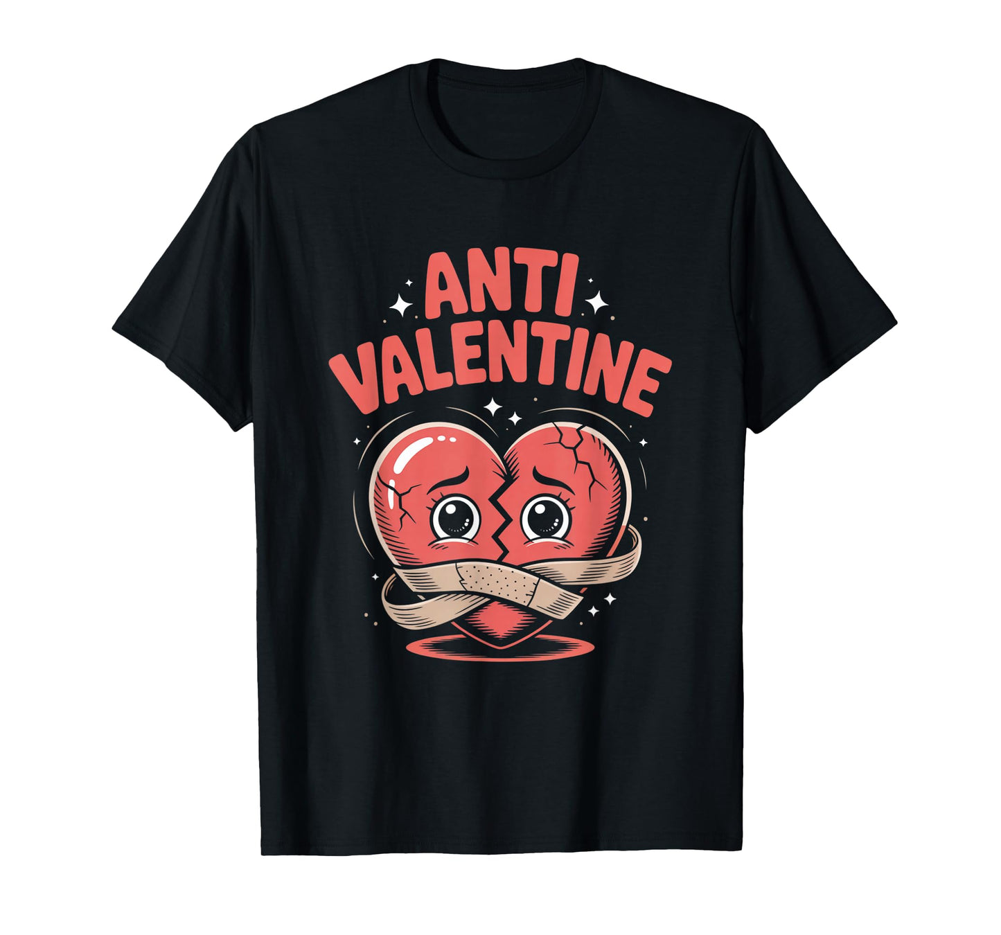 Anti Valentine Broken Heart Cute Bandaged Heart T-Shirt