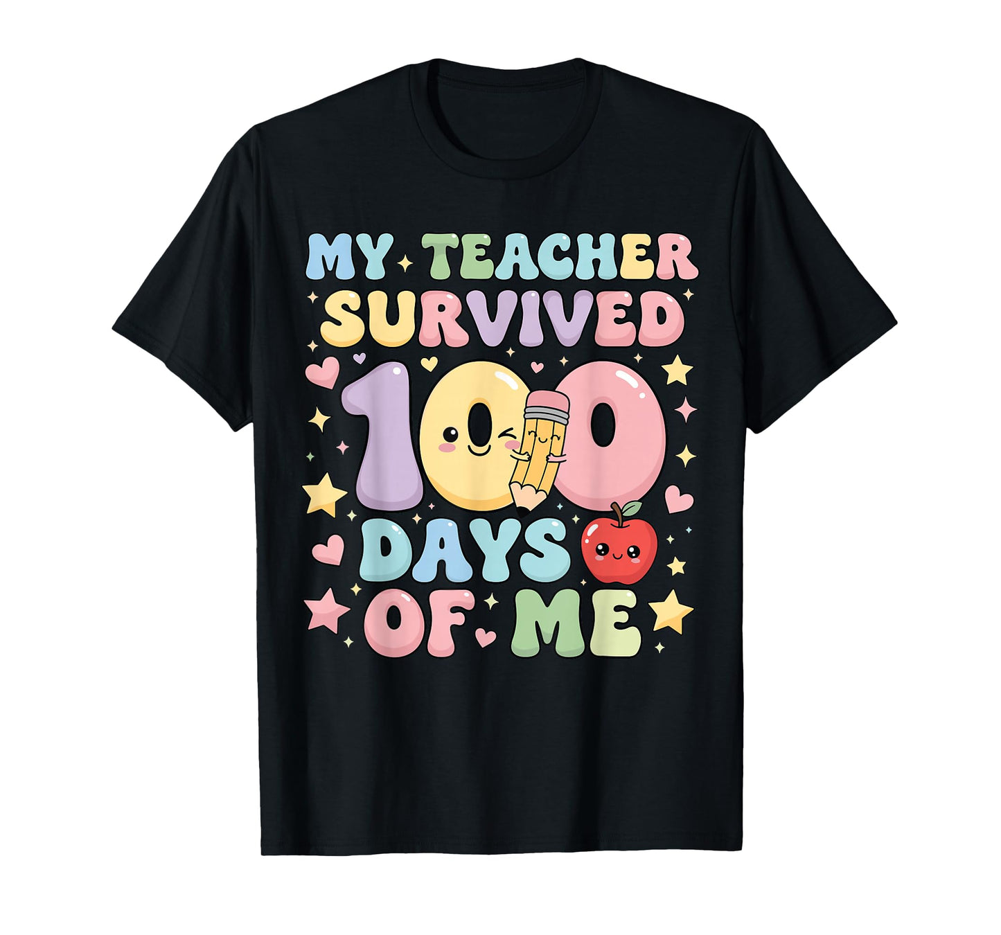 My Teacher Survived 100 Days of Me Groovy Boys Girls 100th T-Shirt