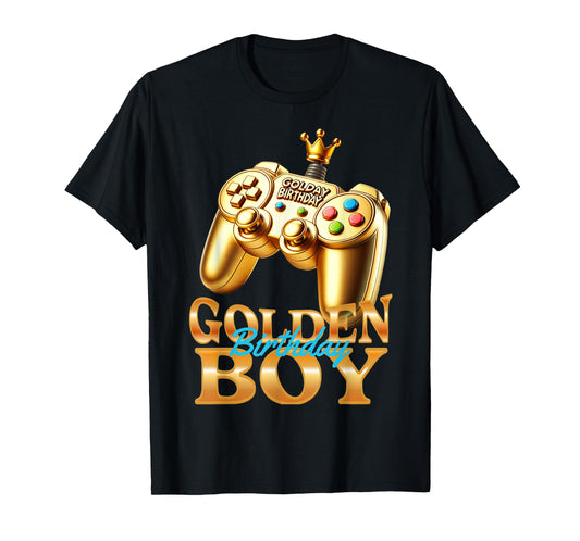 Golden Birthday Boys Bday Toddlers Birthday Party Decoration T-Shirt