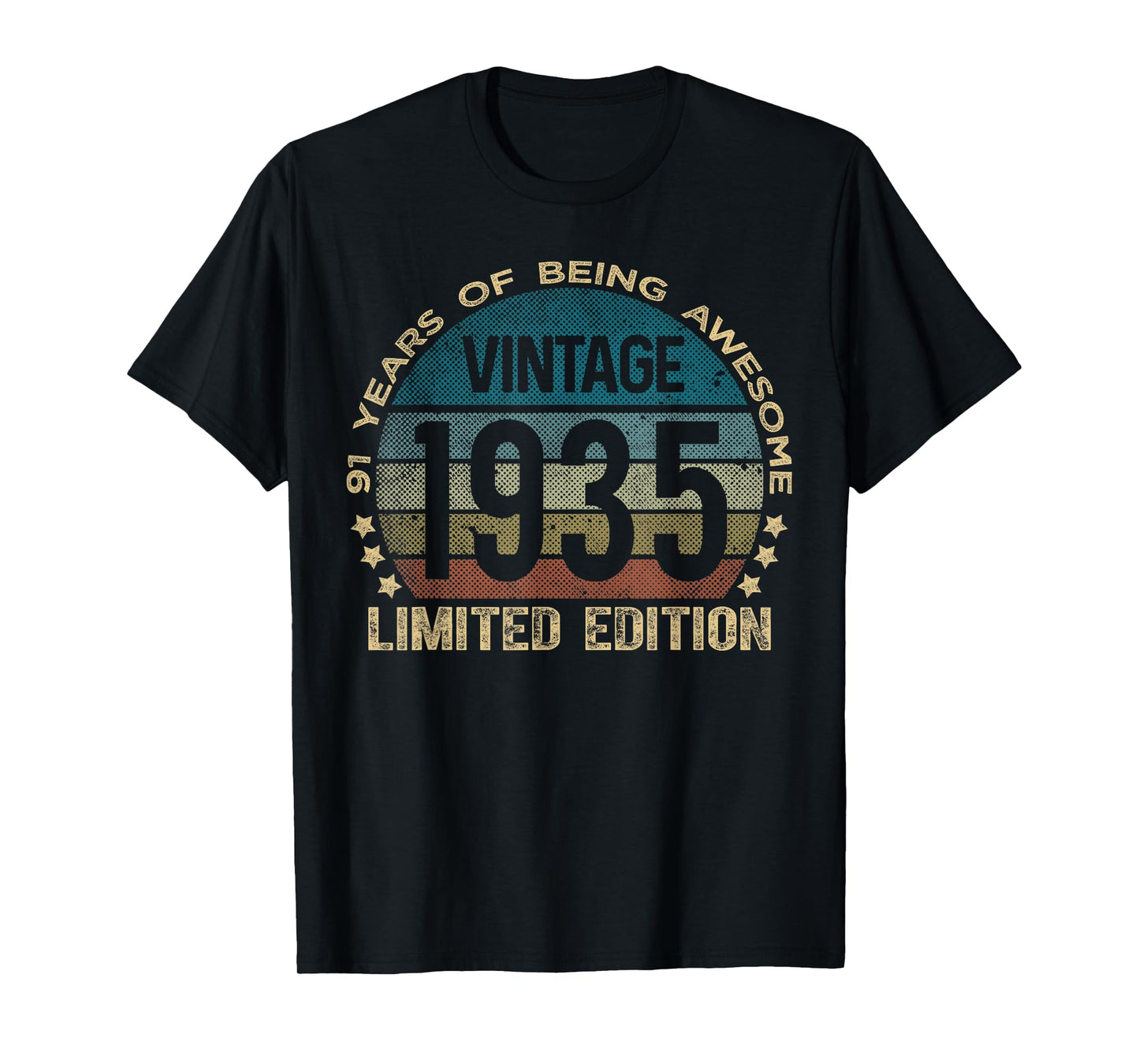 91 Year Old Gifts Vintage 1935 Limited Edition 91st Birthday T-Shirt