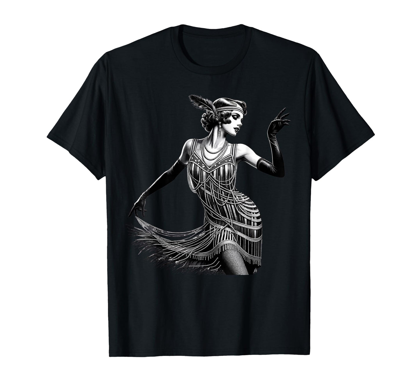 ROARING 1920's Great, Gatsby Glamorous Woman Flapper T-Shirt
