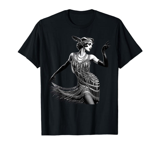 ROARING 1920's Great, Gatsby Glamorous Woman Flapper T-Shirt