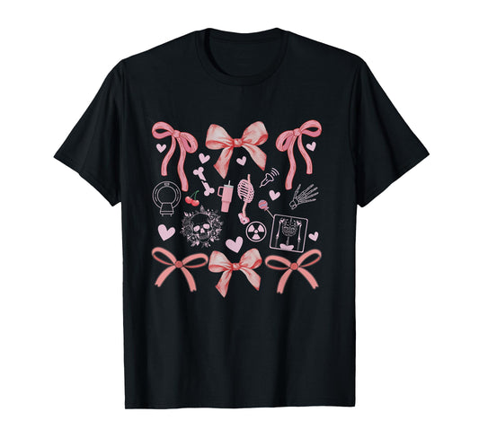 Women Radiology Coquette Bows XRay Tech Graduation MRI Tech T-Shirt