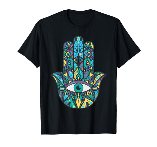 Hamsa Hand Meditation Yoga Hand Of Fatima Men Women T-Shirt