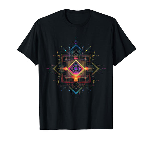 Sacred Geometry Metatron Cube Spiritual Yoga T-Shirt