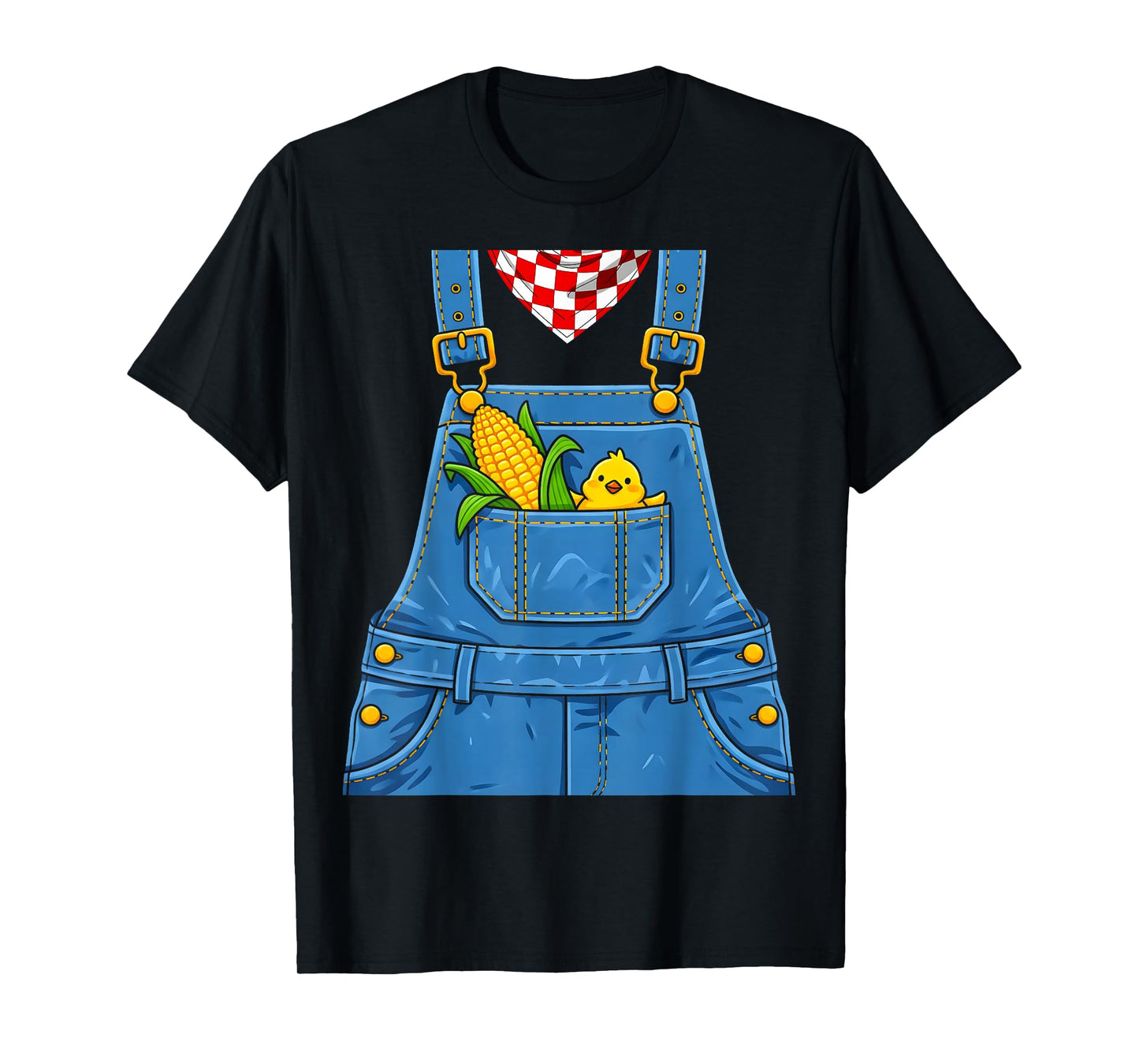 Halloween Farmer Overalls Corn Farm Costume for Men Women T-Shirt