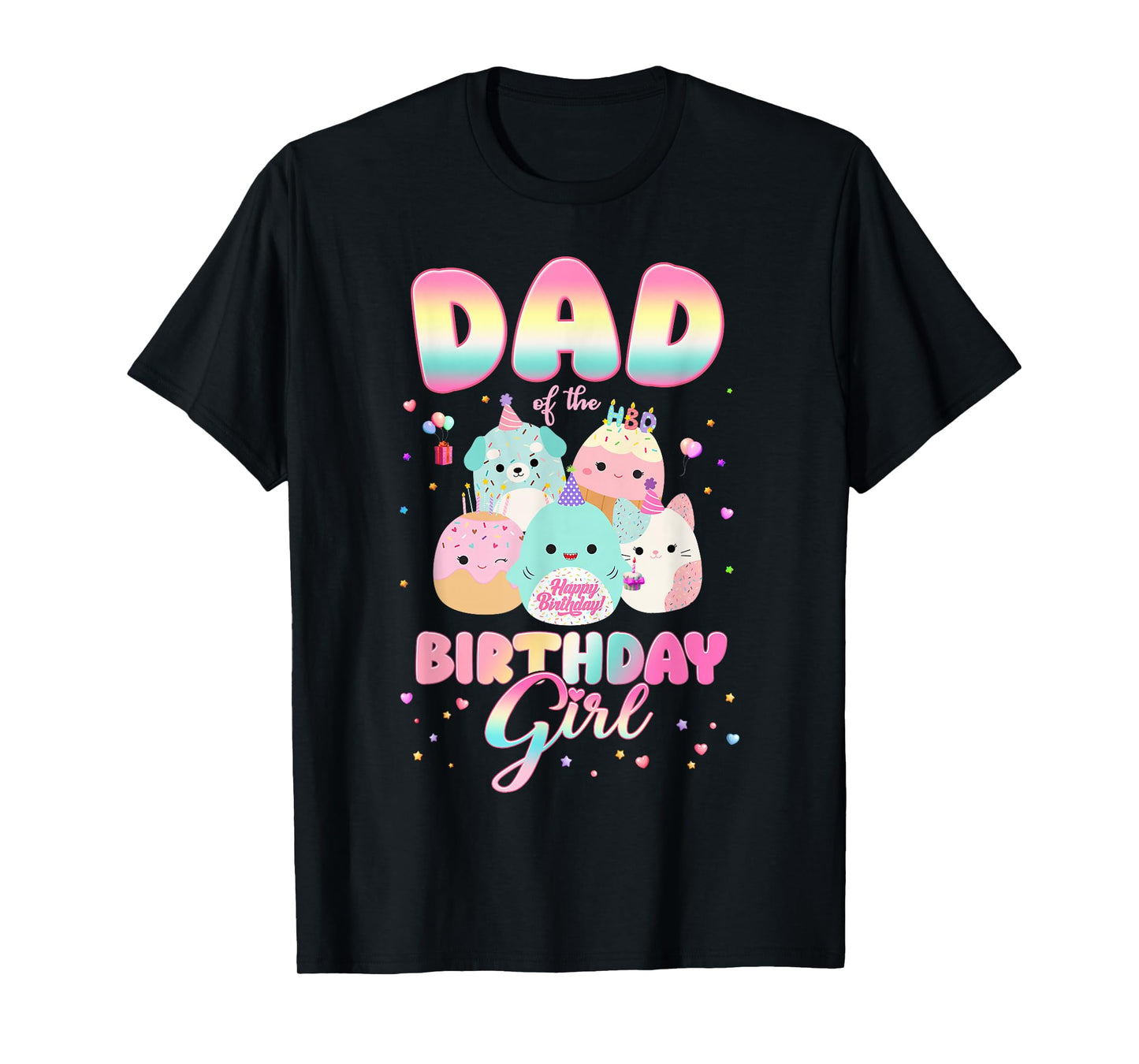 Birthday Family Party Squish Squad Dad Of The Birthday Girl T-Shirt