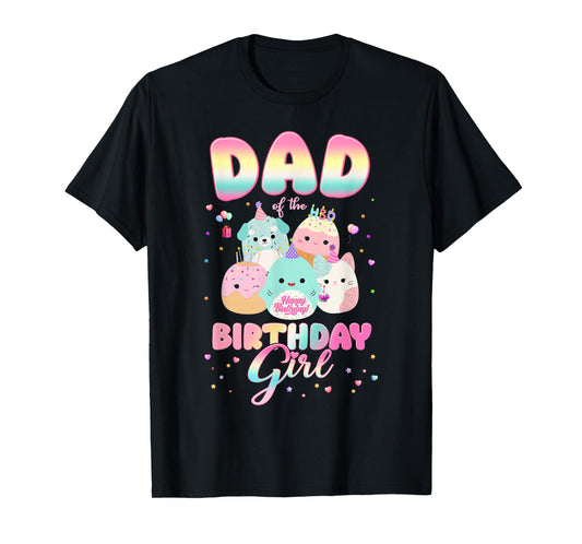 Birthday Family Party Squish Squad Dad Of The Birthday Girl T-Shirt