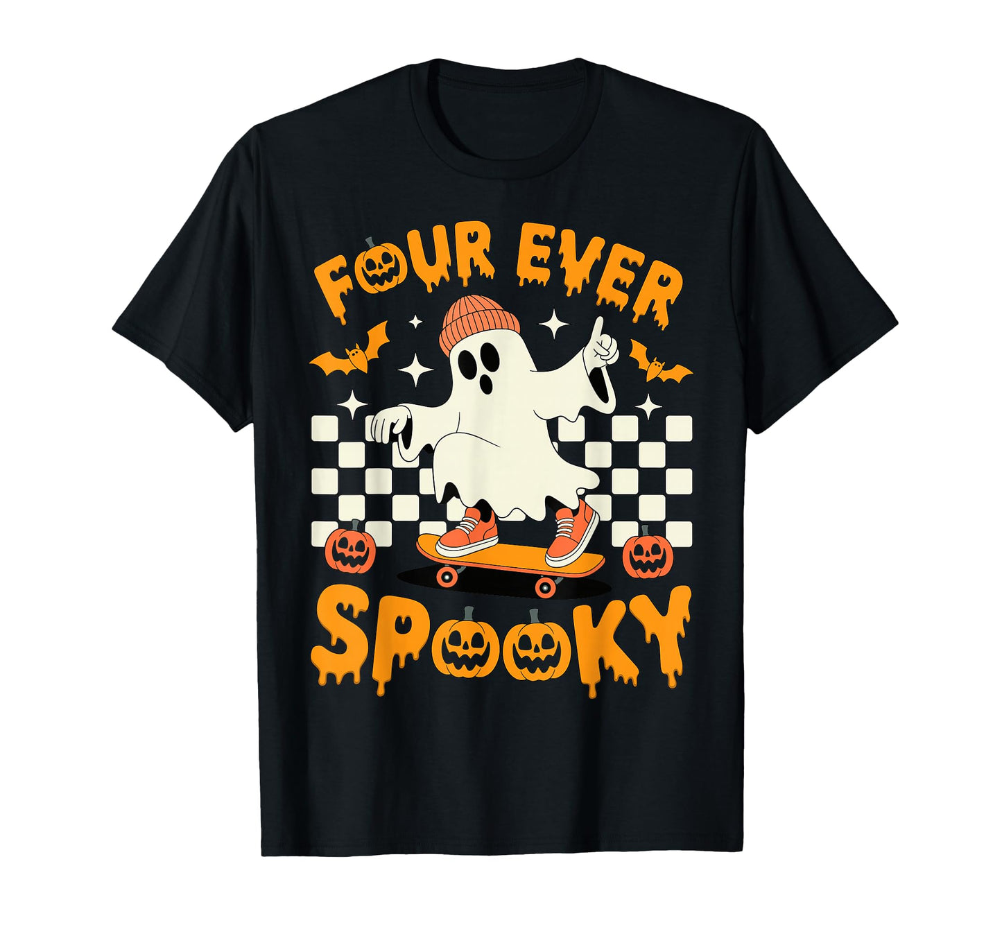 Four Ever Spooky Boys Halloween 4th Birthday Party Costume T-Shirt