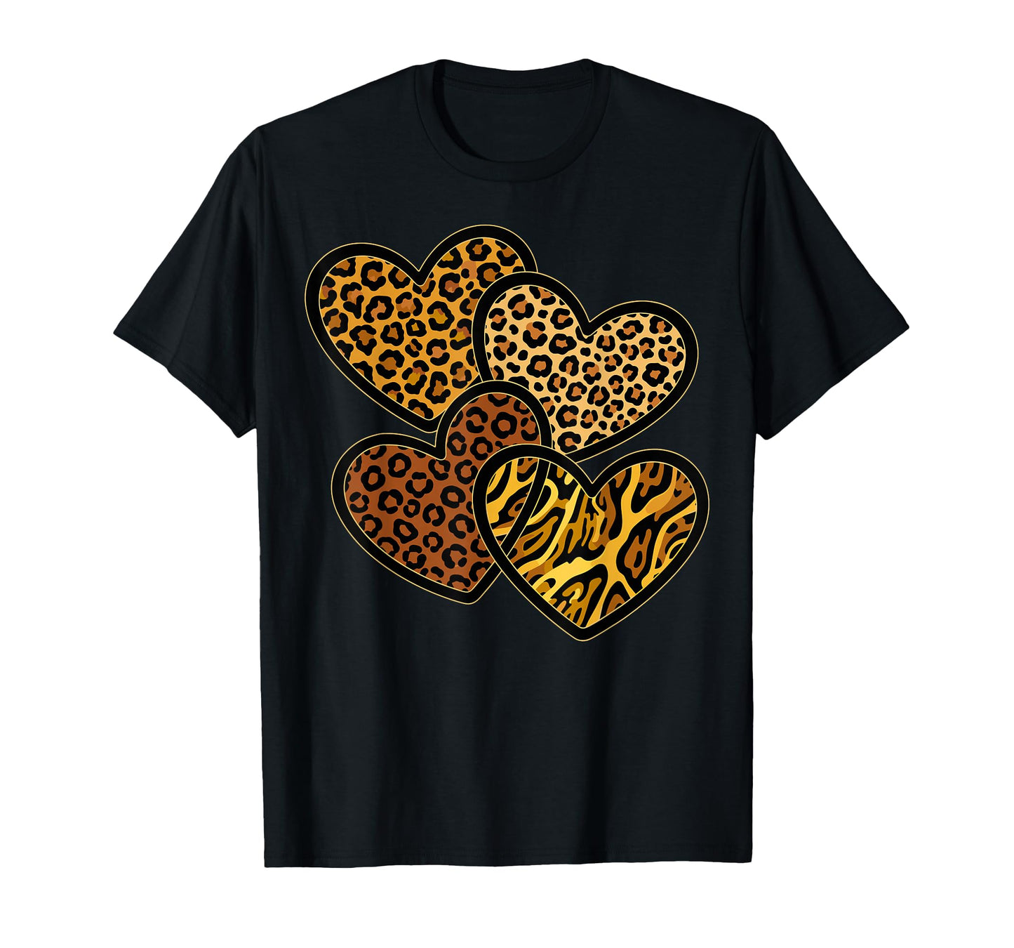 Cute Leopard Cheetah Hearts Animal Print T-Shirt