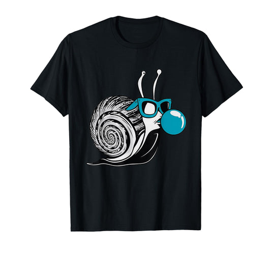 Funky Snail with Sunglasses and Bubblegum Design T-Shirt