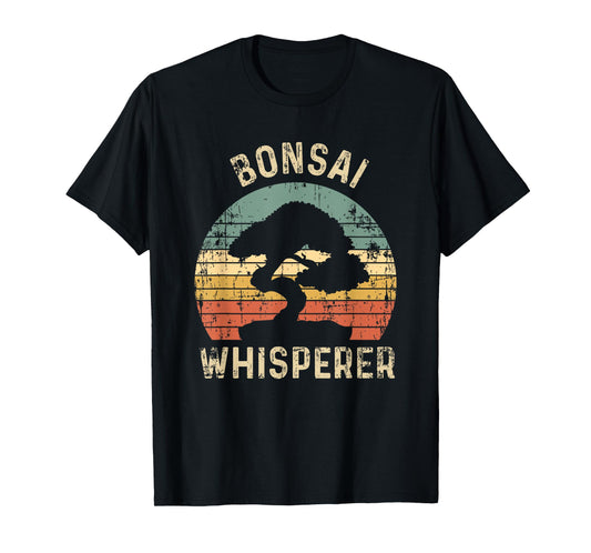 Bonsai Tree Whisperer Japanese Gardener Sunset Funny Gift T-Shirt