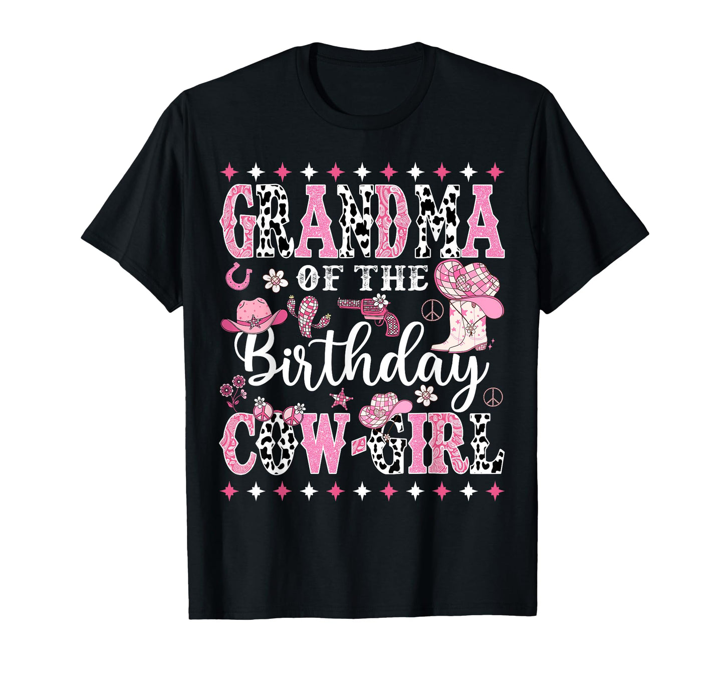 Grandma Of The Birthday CowGirl Rodeo CowGirl Birthday T-Shirt